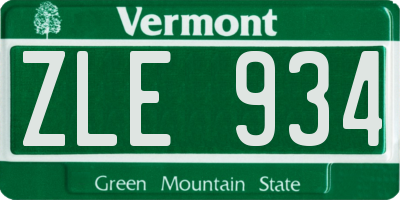 VT license plate ZLE934