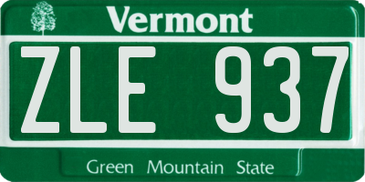 VT license plate ZLE937