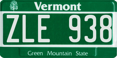 VT license plate ZLE938