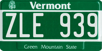 VT license plate ZLE939