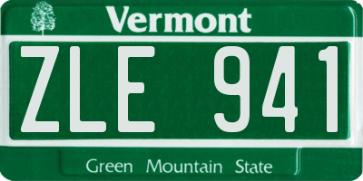 VT license plate ZLE941