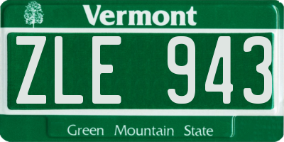 VT license plate ZLE943
