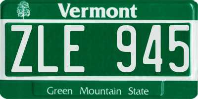 VT license plate ZLE945