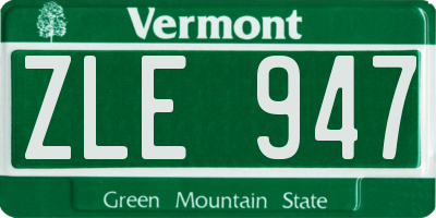 VT license plate ZLE947