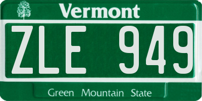 VT license plate ZLE949