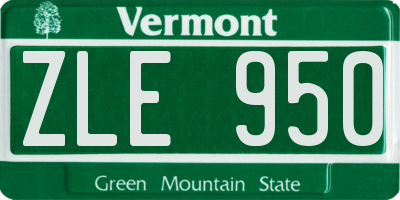 VT license plate ZLE950