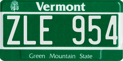 VT license plate ZLE954