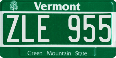 VT license plate ZLE955
