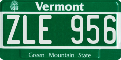 VT license plate ZLE956