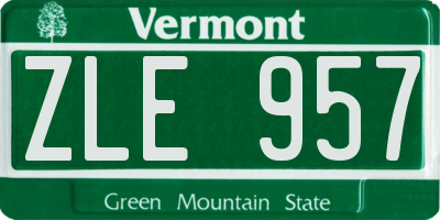 VT license plate ZLE957