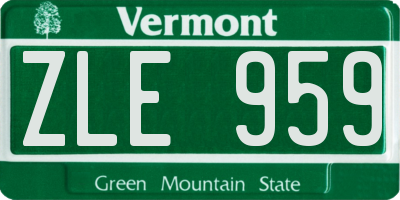 VT license plate ZLE959