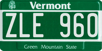 VT license plate ZLE960