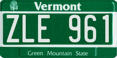 VT license plate ZLE961