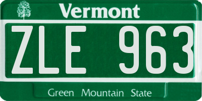 VT license plate ZLE963
