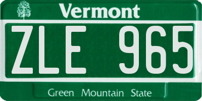 VT license plate ZLE965