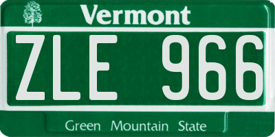 VT license plate ZLE966