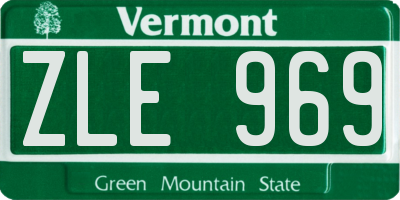 VT license plate ZLE969