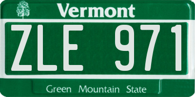 VT license plate ZLE971