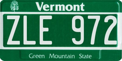 VT license plate ZLE972