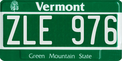 VT license plate ZLE976