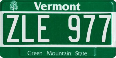 VT license plate ZLE977