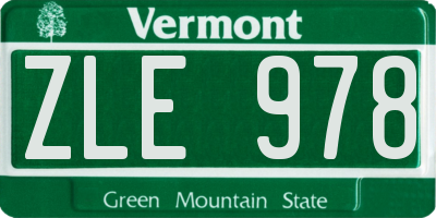VT license plate ZLE978