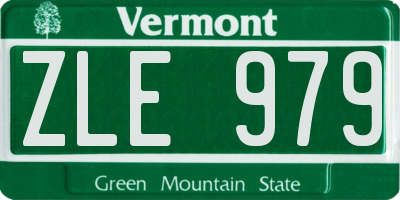 VT license plate ZLE979