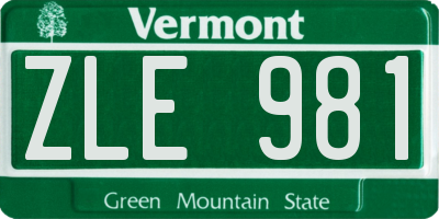 VT license plate ZLE981