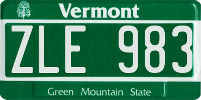 VT license plate ZLE983