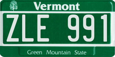 VT license plate ZLE991