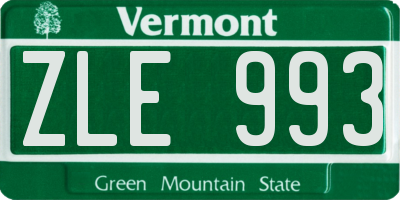 VT license plate ZLE993
