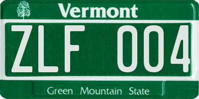 VT license plate ZLF004