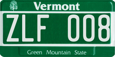 VT license plate ZLF008