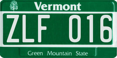 VT license plate ZLF016