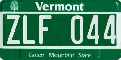VT license plate ZLF044