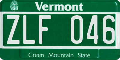 VT license plate ZLF046