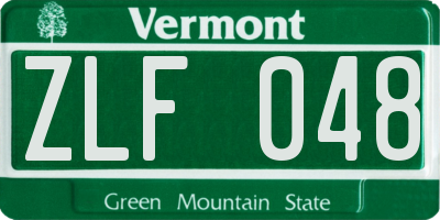 VT license plate ZLF048