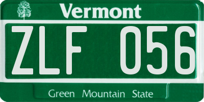 VT license plate ZLF056