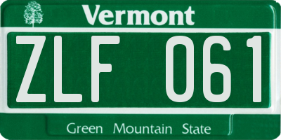 VT license plate ZLF061