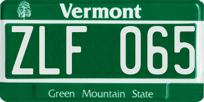 VT license plate ZLF065