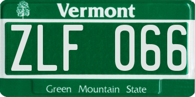 VT license plate ZLF066