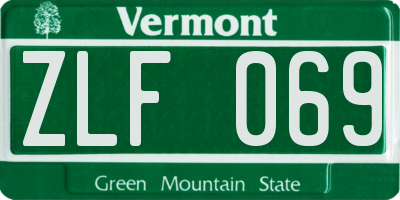 VT license plate ZLF069
