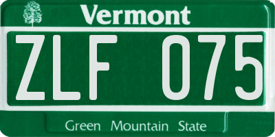 VT license plate ZLF075