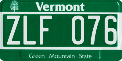 VT license plate ZLF076