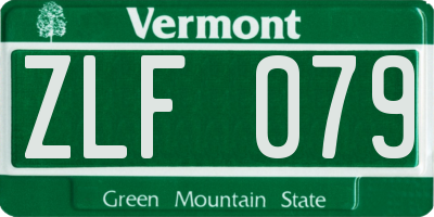 VT license plate ZLF079
