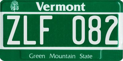 VT license plate ZLF082