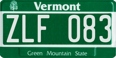 VT license plate ZLF083