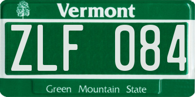 VT license plate ZLF084