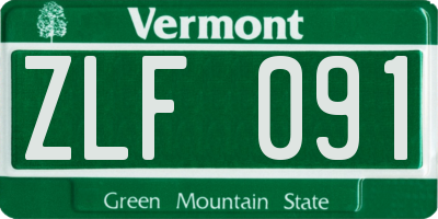 VT license plate ZLF091