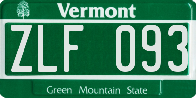 VT license plate ZLF093